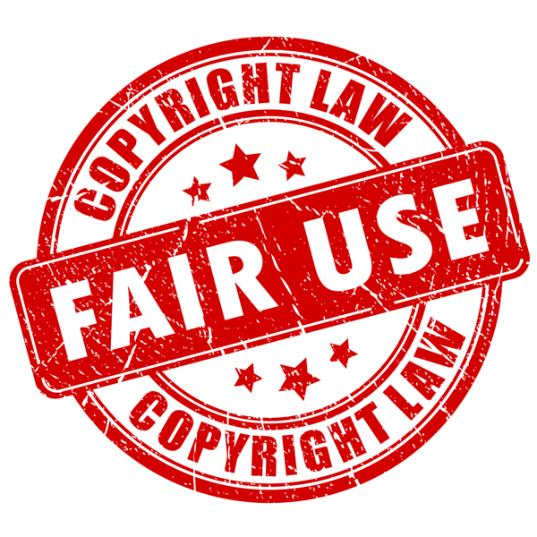 Läran om rättvis användning tillåter viss användning av bilder och innehåll så länge användningen inte hindrar författarens rättigheter.