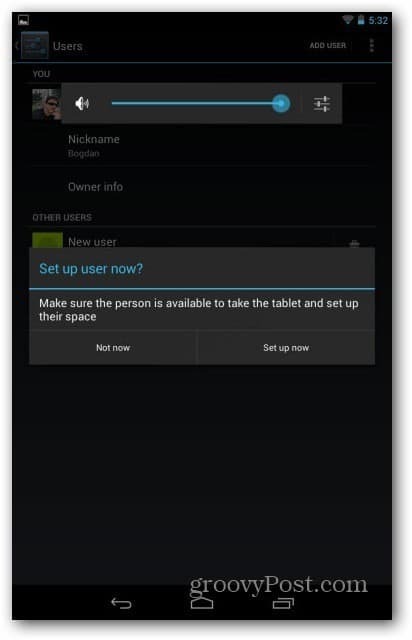 Nexus 7-användarkonton - konfigurera användare nu