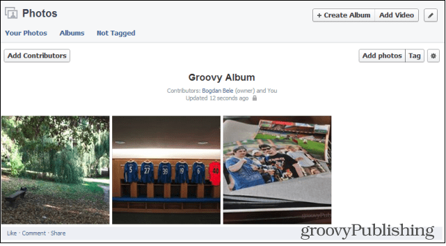 Facebook-delade fotoalbum Bidragsgivare lägger till