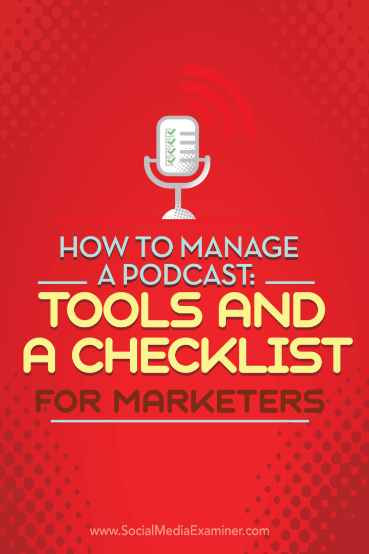 podcast checklista och hanteringsverktyg