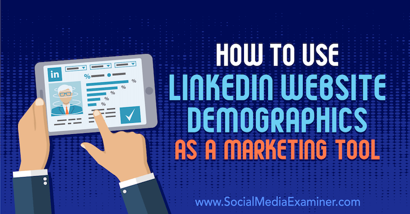 Hur man använder LinkedIn-webbplatsens demografi som ett marknadsföringsverktyg: Social Media Examiner