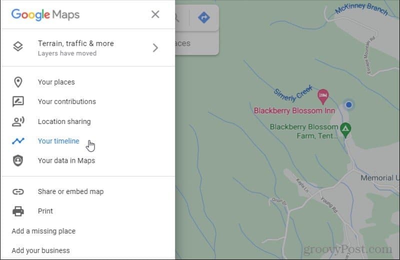 google maps tidslinje