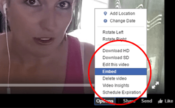 Facebook live video bädda in
