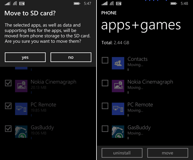 Windows Phone 8.1 Tips: Flytta appar och spel till SD-kortet