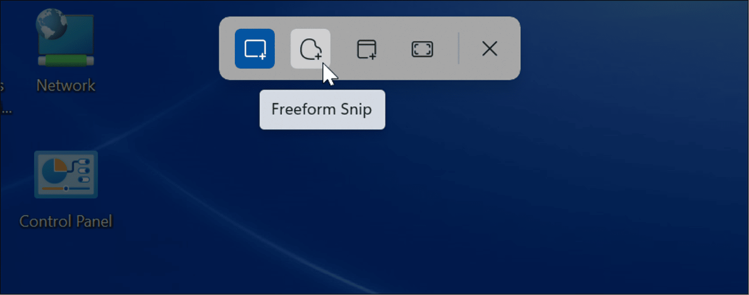 val av klippverktyg ta en skärmdump på Windows 11