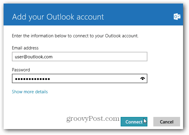 Lägg till din Outlook.com-adress till Windows 8 Mail