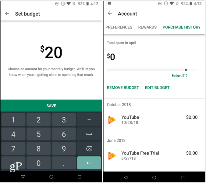 Ställ in Google Play-budget