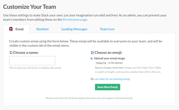 slack skapa anpassade emoji