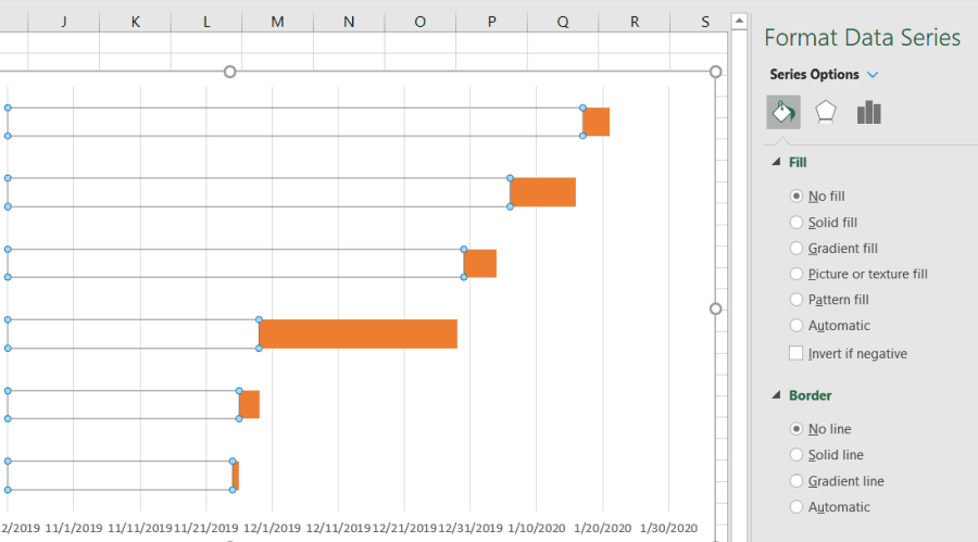 tydliga dataserier i Excel