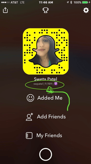 Du kan visa snappoängen för alla Snapchat-användare som följer dig tillbaka.