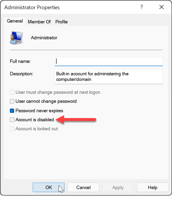 aktivera administratörskonto på Windows 11