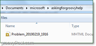 Windows 7-problemstegsfilen kommer att finnas i zip-filen