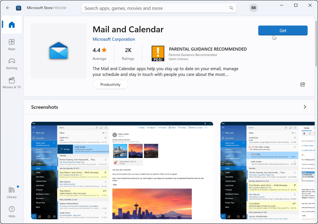 installera om Mail-appen Microsoft Store