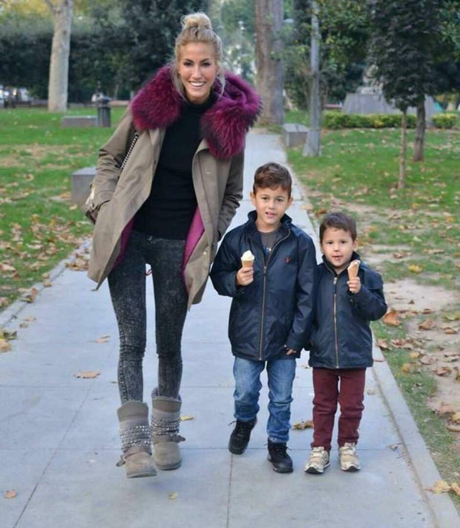 Çağla Şikel och hennes barn