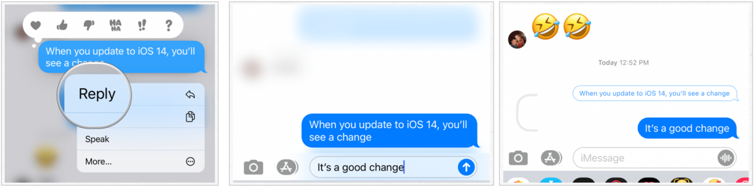 Inbyggda meddelanden från iOS 14