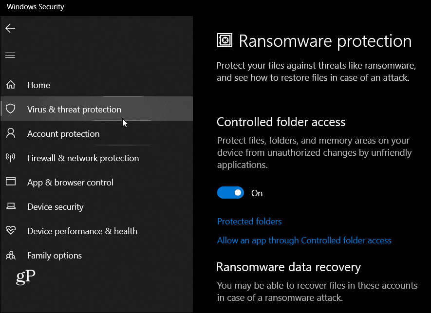 Ransomware-skydd Windows 10