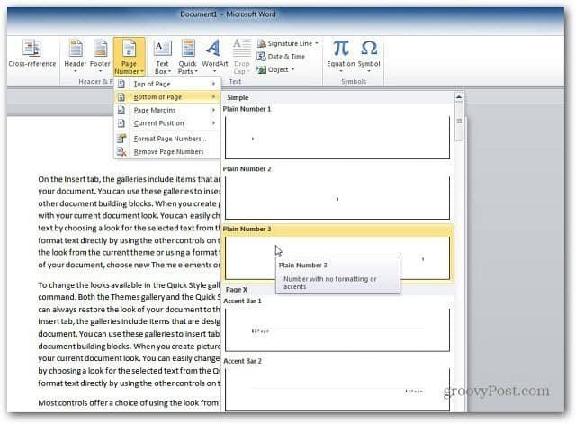 Hur man lägger till sidnummer i Microsoft Word-dokument