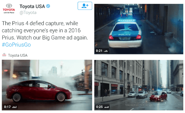 Toyota Twitter videoannons