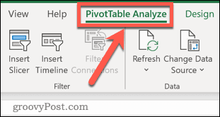 Pivottabellfliken i Excel