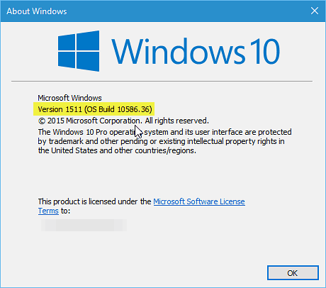 Windows 10 bygger 1058636