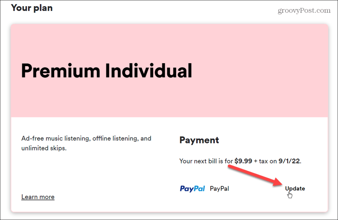Hur man ändrar betalningsmetod på Spotify