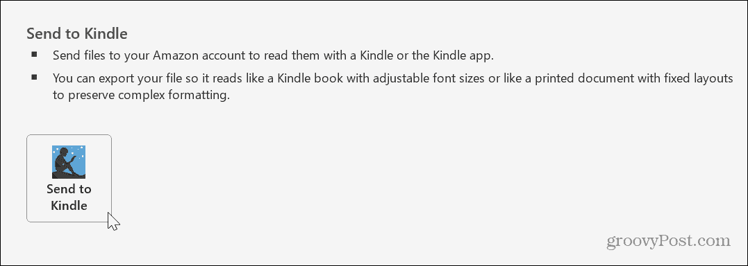 Skicka Word-dokument till Kindle 