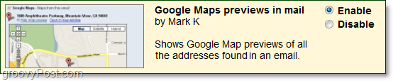 Granska förhandsvisning av Google Maps i Gmail Labs