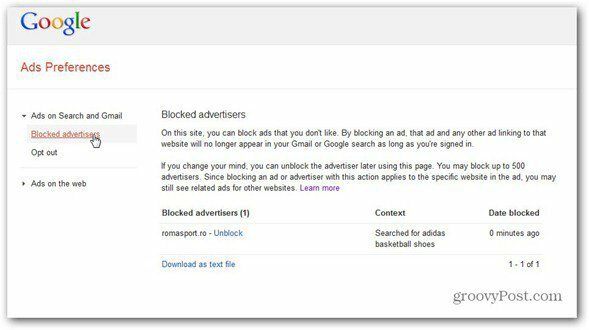 google ads preferences manager avblockerar annonsören