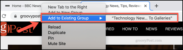 Lägga till ytterligare flikar i Chrome-grupper
