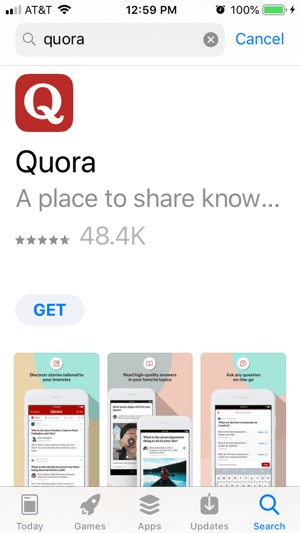 Få åtkomst till Quora på stationär eller mobil.