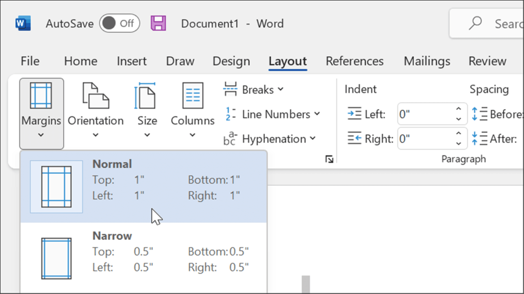 layout Marginalformat apa-stil i Microsoft Word