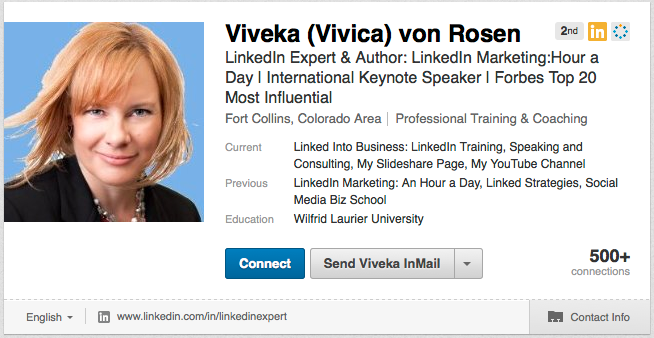 Viveka von Rosen Linkedin konto profil