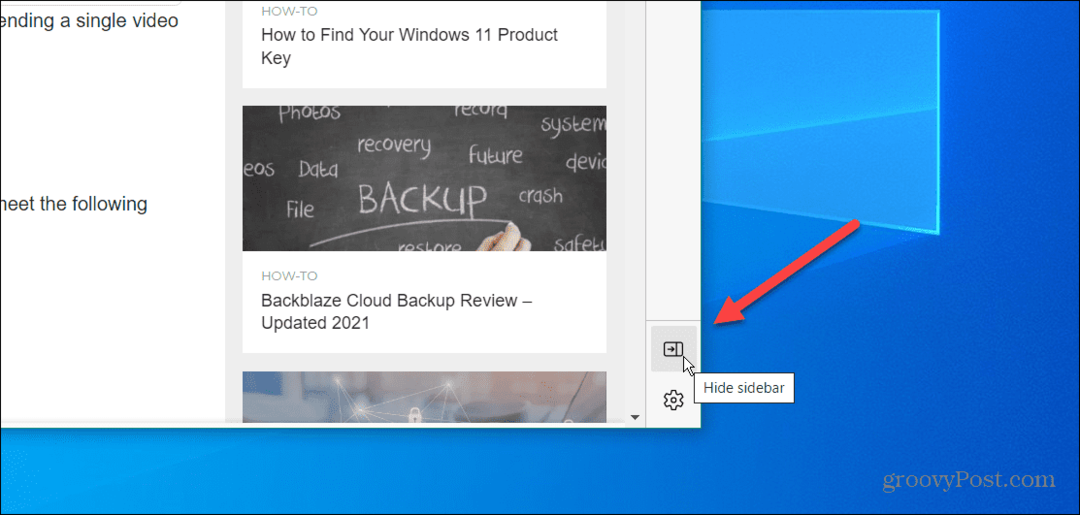 Inaktivera Microsoft Edge Sidebar