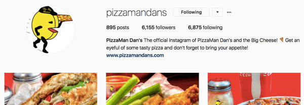 Pizzamandans instagram-konto har vuxit genom konsekvent ansträngning över tiden.