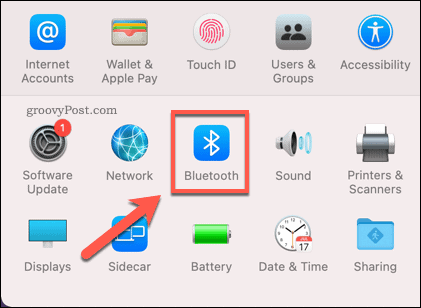 Öppna Bluetooth-inställningsmenyn på Mac