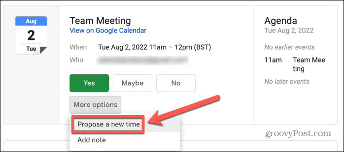 google kalender gmail föreslår ny tid