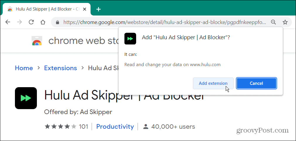 Hulu Ad-Block-tillägg