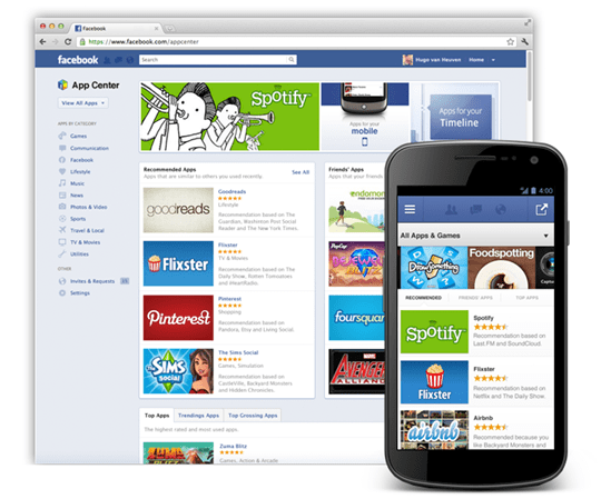 Facebook syftar till mobila användare med nya appcenter