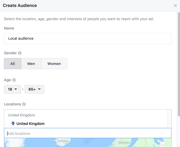 Facebook låter dig rikta ett förstärkt inlägg till specifika platser.