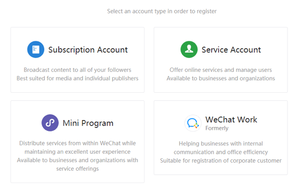 Ställ in WeChat för företag, steg 2.