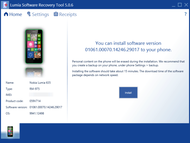 Lumia Recovery Tool Windows 10 för telefoner