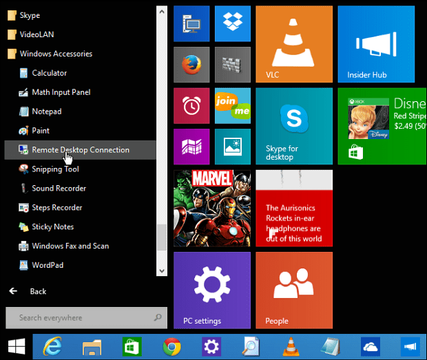 Startmeny för Windows 10