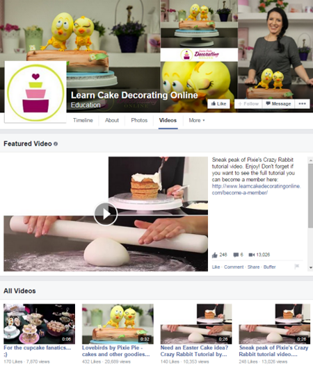 lära sig tårtdekorera online facebookvideor