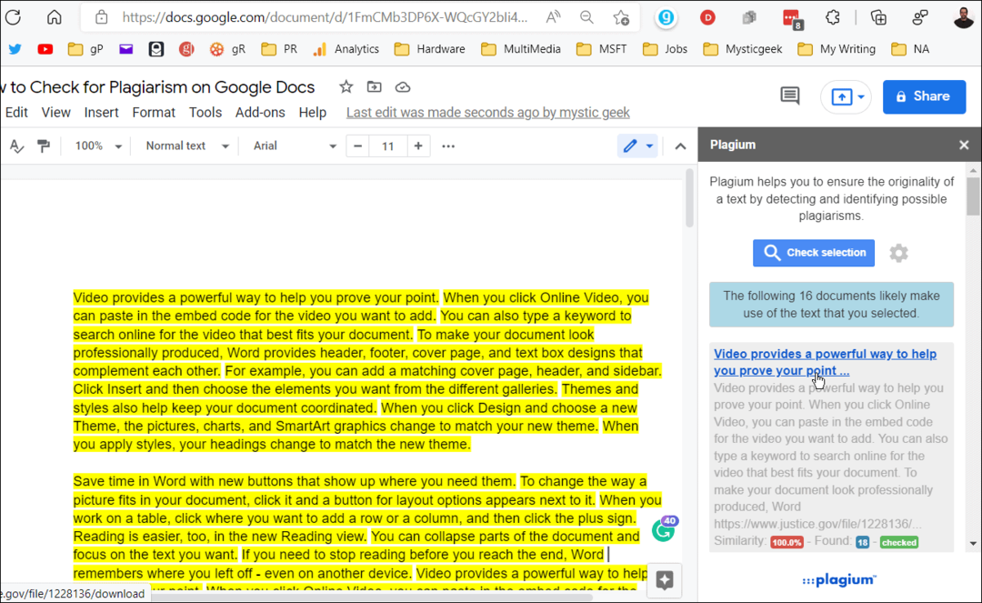 Hur man kontrollerar plagiat i Google Dokument