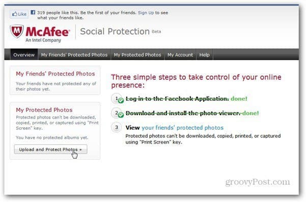 mcaffee social skydds app-sida