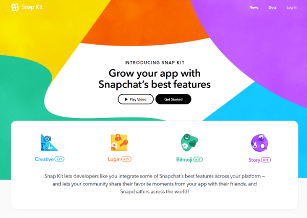 Snap Inc. introducerade Snap Kit, ett fullfjädrat utvecklingspaket som gör det möjligt för apptillverkare att ta med några av de bästa delarna av Snapchat till sina appar.