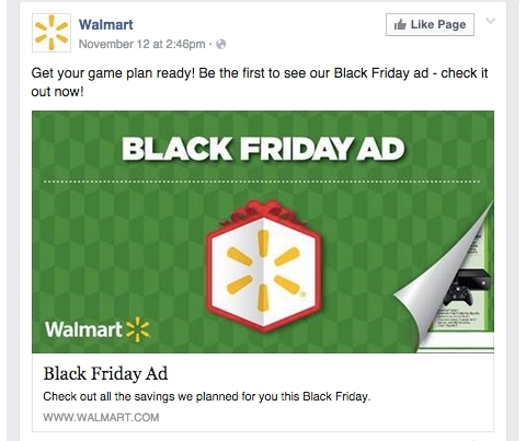 Walmart Facebook-uppdatering