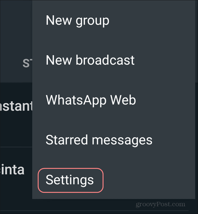 Ta bort WhatsApp-kontoinställningar
