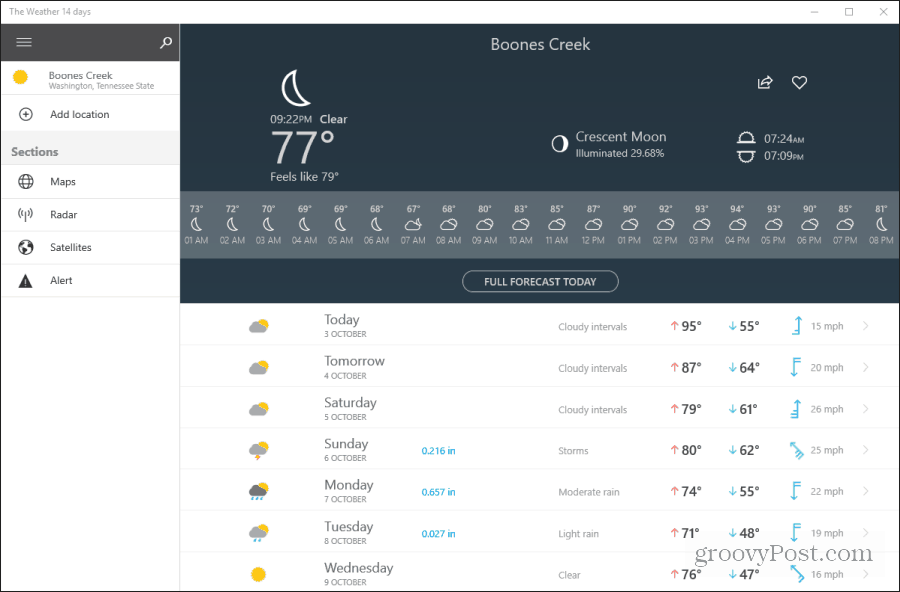 väder 14 dagar app