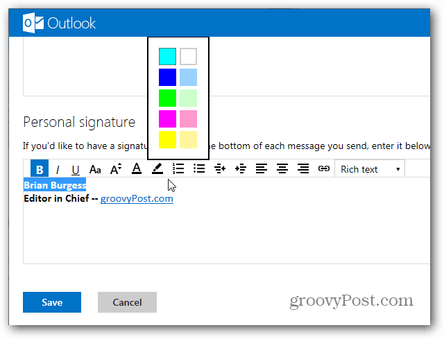 Hur man skapar en Outlook.com-signatur
